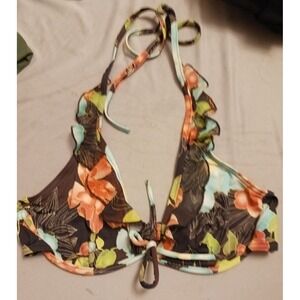 Jets by‎ Jessika Allen Ruffle Floral Underwire Bikini Top, Size 6
